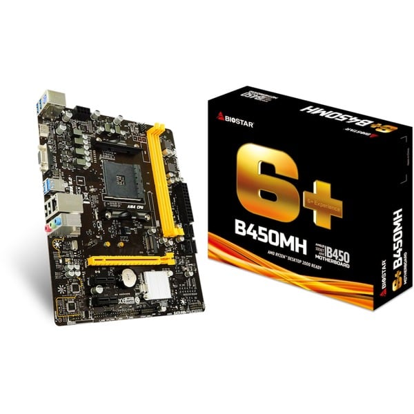 Biostar B450MH placa base AMD B450 Zócalo AM4 micro ATX AMD Zócalo AM4 AMD Athlon AMD Ryzen™ 3 2nd Generation AMD Ryzen™ 3 3rd Generation AMD Ryzen™ 3 AMD... DDR4-SDRAM 32 GB DIMM