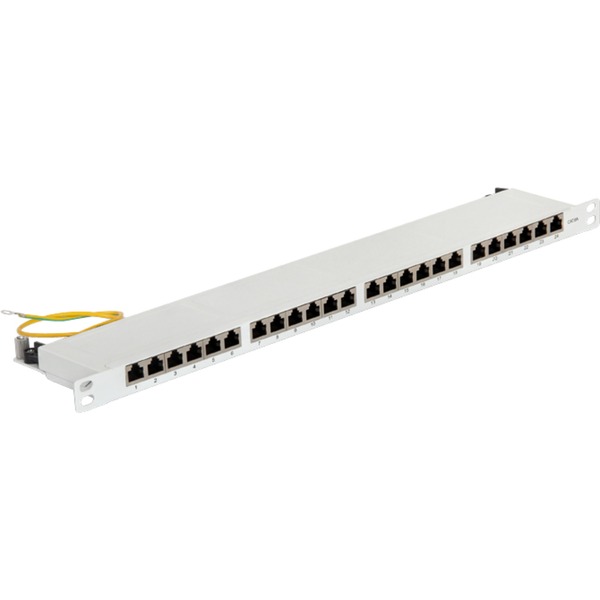 DeLOCK 43315 panel de parcheo 0.5U Patch Panel gris RJ-45 LSA Blanco Metal Montaje en bastidor 0.5U 482,6 mm