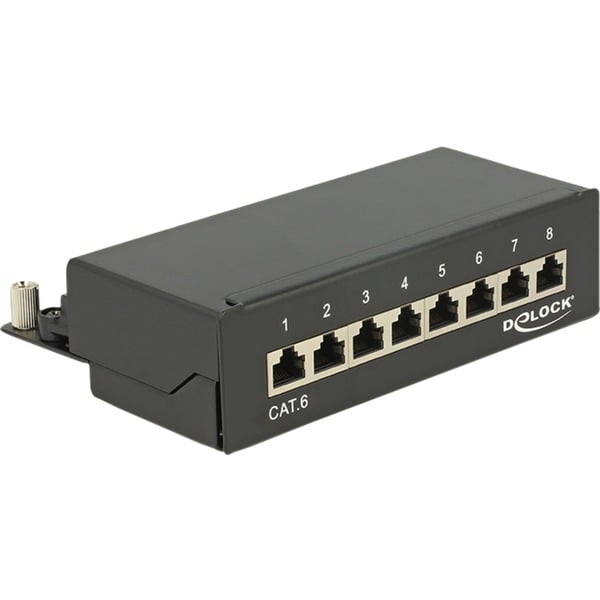 DeLOCK 87672 panel de parcheo Patch Panel negro RJ-45 LSA Negro Metal Montaje en pared 160,3 mm 44,2 mm