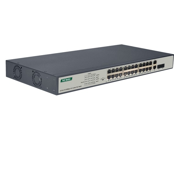 Digitus Conmutador PoE Fast Ethernet de 24 puertos Interruptor/Conmutador negro No administrado Fast Ethernet (10/100) Energía sobre Ethernet (PoE) Montaje en rack 1U