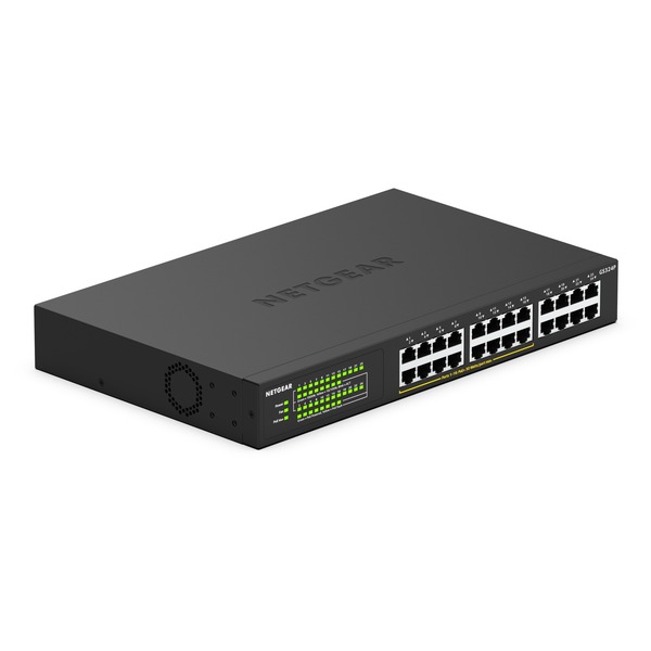 Netgear GS324P No administrado Gigabit Ethernet (10/100/1000) Energía sobre Ethernet (PoE) 1U Negro Interruptor/Conmutador No administrado Gigabit Ethernet (10/100/1000) Bidireccional completo (Full duplex) Energía sobre Ethernet (PoE) Montaje en rack 1U