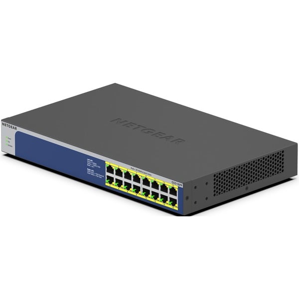 Netgear GS516PP No administrado Gigabit Ethernet (10/100/1000) Energía sobre Ethernet (PoE) Azul Gris Interruptor/Conmutador No administrado Gigabit Ethernet (10/100/1000) Bidireccional completo (Full duplex) Energía sobre Ethernet (PoE) Montaje en rack