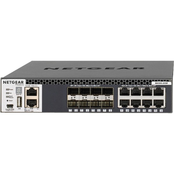 Netgear M4300-8X8F Gestionado L3 10G Ethernet (100/1000/10000) 1U Negro Interruptor/Conmutador Gestionado L3 10G Ethernet (100/1000/10000) Montaje en rack 1U