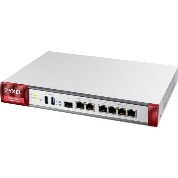 ZyXEL USG Flex 200 cortafuegos (hardware) 1800 Mbit/s 1800 Mbit/s 450 Mbit/s 100 Gbit/s 60 transacciones por segundo 45,38 BTU/h 529688,2 h