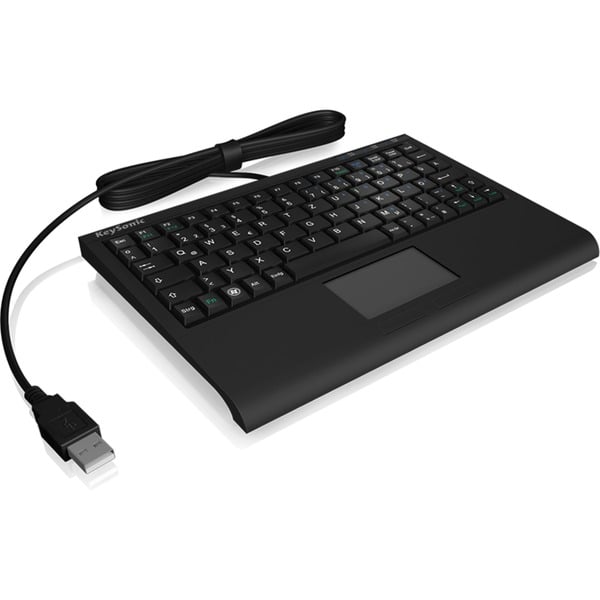 KeySonic ACK-3410 teclado USB QWERTZ Alemán Negro negro Mini USB Interruptor de membrana QWERTZ Negro