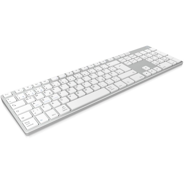 KeySonic KSK-8022BT teclado Bluetooth QWERTZ Alemán Plata plateado Completo (100%) Bluetooth Interruptor de membrana QWERTZ Plata