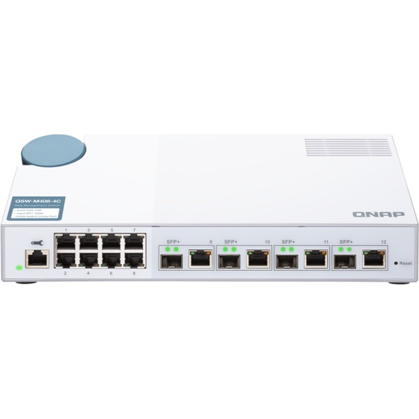 QNAP QSW-M408-4C switch Gestionado L2 Gigabit Ethernet (10/100/1000) Blanco Interruptor/Conmutador blanco Gestionado L2 Gigabit Ethernet (10/100/1000) Bidireccional completo (Full duplex)