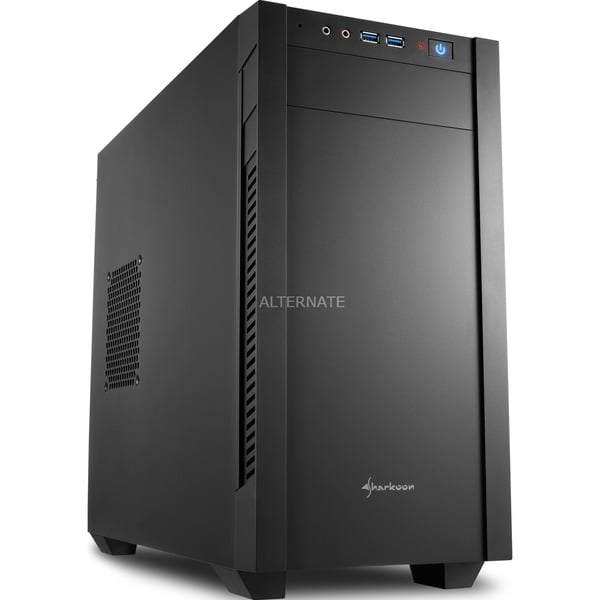 Sharkoon S1000 Torre Negro Cajas de torre negro Torre PC Negro micro ATX Mini-ITX Metal 15,5 cm