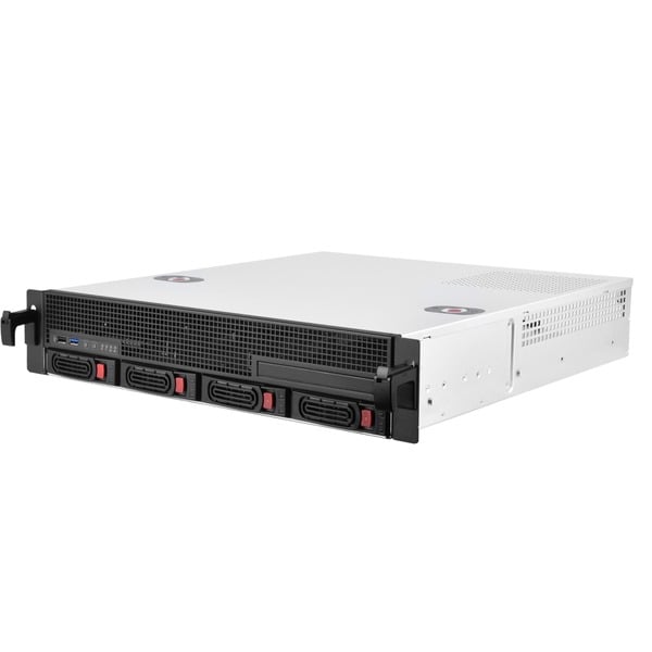 SilverStone RM21-304 Estante Blanco Caja de rack negro Estante Servidor Blanco micro ATX Mini-ITX Metal 2U