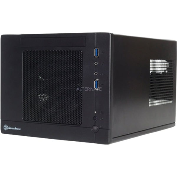 SilverStone SG05-LITE Cubo Negro Caja de sobremesa negro Cubo PC Negro DTX mini-ITX Plástico Acero Juego