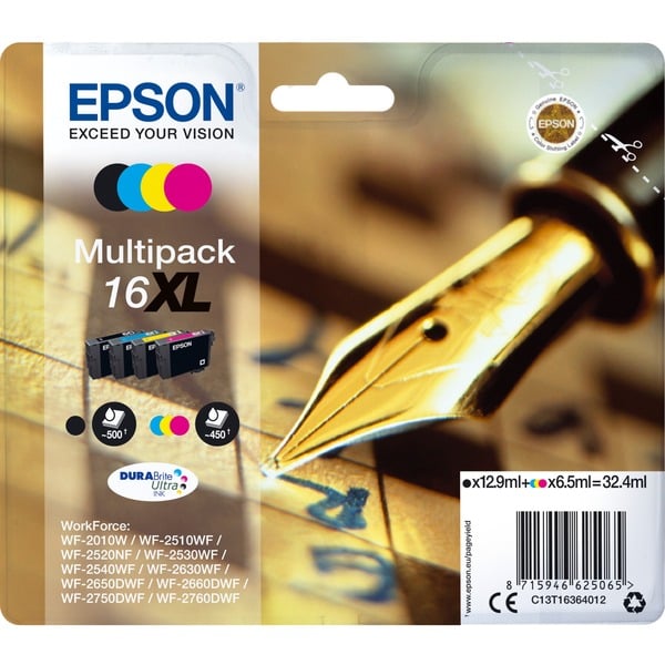 Epson Pen and crossword Multipack 16XL Tinta Alto rendimiento (XL) Tinta a base de pigmentos Tinta a base de pigmentos 12,9 ml 6,5 ml 1 pieza(s)