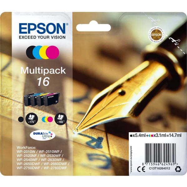 Epson Pen and crossword Multipack 16 Tinta Rendimiento estándar Tinta a base de pigmentos Tinta a base de pigmentos 5,4 ml 3,1 ml 1 pieza(s)