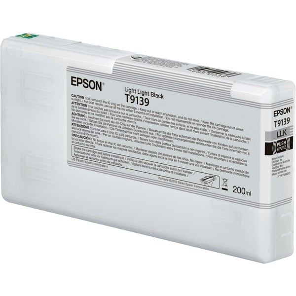 Epson T9139 Light Light Black Ink Cartridge (200ml) Tinta Rendimiento estándar Tinta a base de pigmentos 200 ml 1 pieza(s)