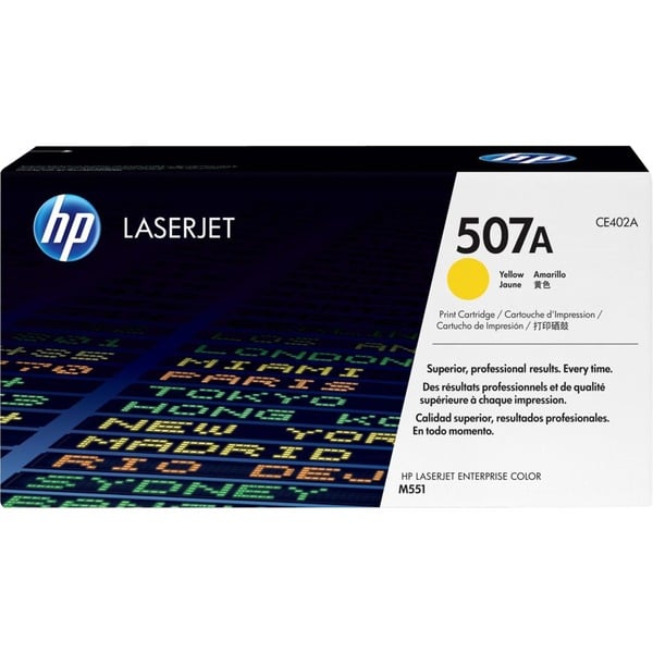 HP Cartucho de tóner original LaserJet 507A amarillo amarillo 6000 páginas Amarillo 1 pieza(s) Minorista