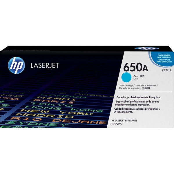 HP Cartucho de tóner original LaserJet 650A cian 15000 páginas Cian 1 pieza(s)