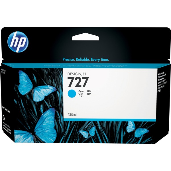 HP Cartucho de tinta DesignJet 727 cian de 130 ml Rendimiento estándar Tinta a base de colorante Tinta a base de colorante 130 ml 1 pieza(s) Pack individual