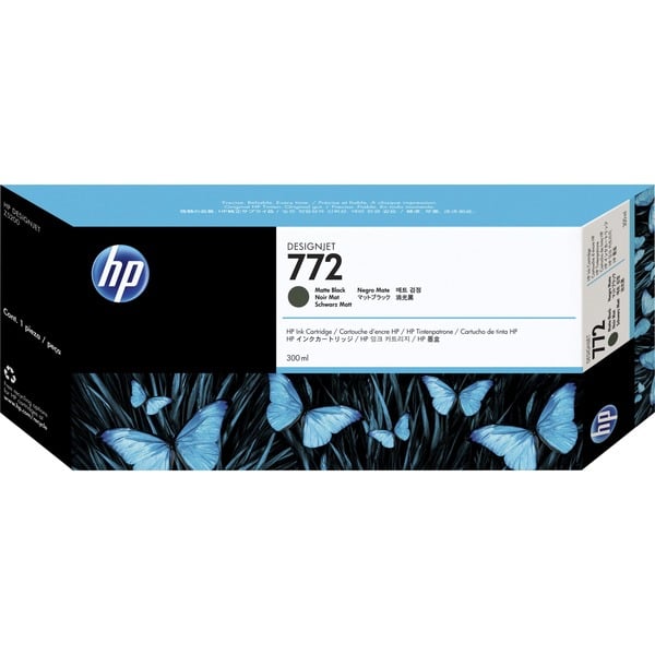 HP Cartucho de tinta DesignJet 772 negro mate de 300 ml Tinta a base de pigmentos Tinta a base de pigmentos 300 ml 1 pieza(s)