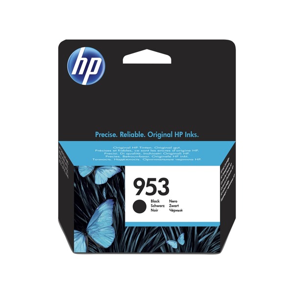 HP Cartucho de tinta Original 953 negro Rendimiento estándar Tinta a base de pigmentos 20 ml 900 páginas 1 pieza(s) Pack individual