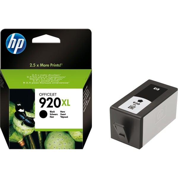 HP Cartucho de tinta original 920XL de alta capacidad negro Extra (Súper) alto rendimiento Tinta a base de pigmentos 1200 páginas 1 pieza(s) Minorista