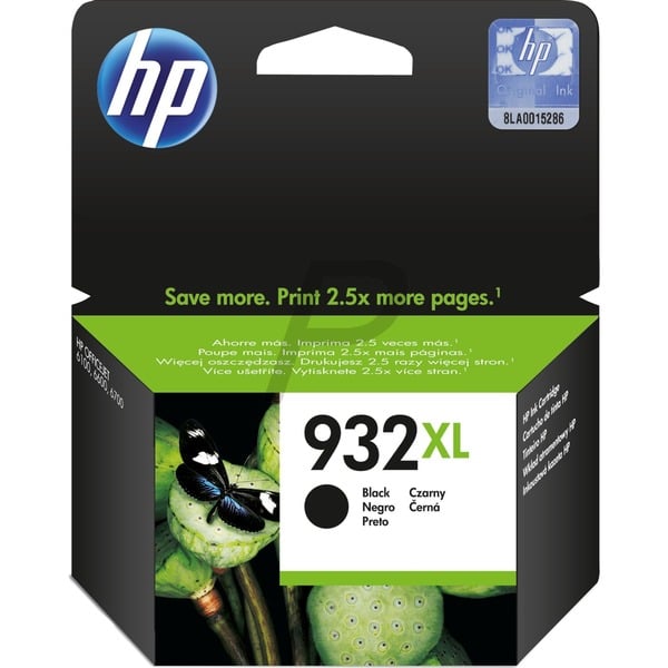 HP Cartucho de tinta original 932XL de alta capacidad negro Alto rendimiento (XL) Tinta a base de pigmentos 22,5 ml 1000 páginas 1 pieza(s) Minorista