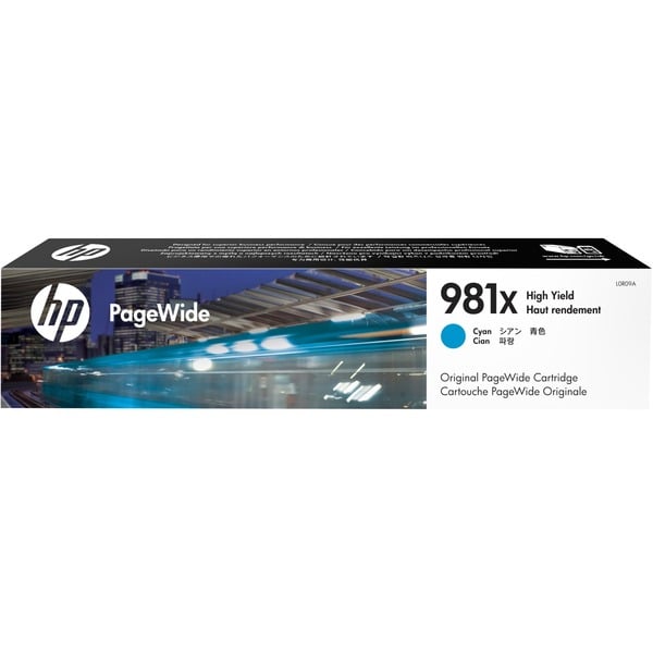 HP Cartucho original PageWide 981X cian de alto rendimiento Tinta Alto rendimiento (XL) Tinta a base de pigmentos 116 ml 10000 páginas 1 pieza(s)