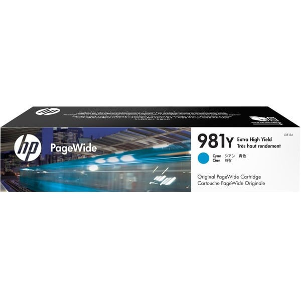 HP Cartucho original PageWide 981Y cian de alto rendimiento Tinta Extra (Súper) alto rendimiento Tinta a base de pigmentos 185 ml 16000 páginas 1 pieza(s)