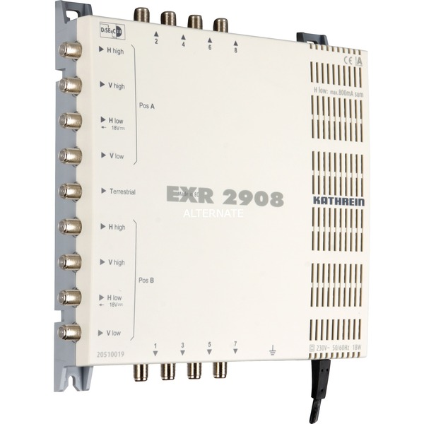 Kathrein EXR 2908 BNC Interruptor múltiple beige BNC Metálico Metal 5 MHz 18VDC x 400mA 900 g