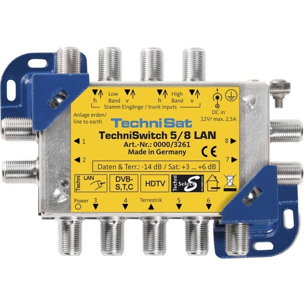 TechniSat 0000/3261 Interruptor múltiple amarillo/Plateado