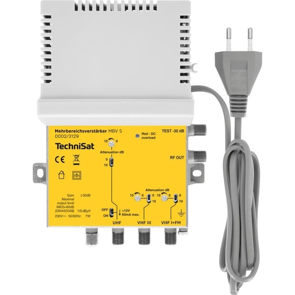 TechniSat 0002/3129 Amplificador plateado/Amarillo