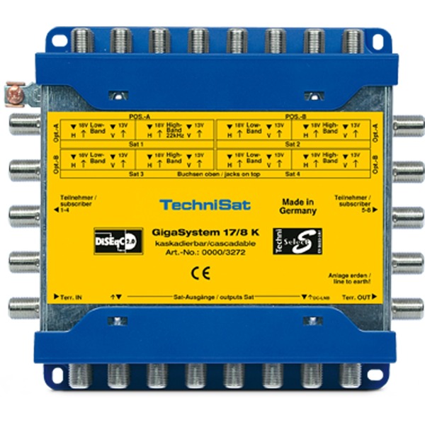 TechniSat GigaSystem 17/8 K Interruptor múltiple Azul Amarillo 175 mm 154 mm 48 mm 600 g 294 mm