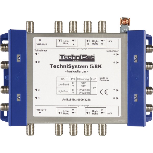 TechniSat TechniSystem 5/8 K Gris Amarillo Interruptor múltiple Gris Amarillo 171 mm 33 mm 101,3 mm 400 g 176 mm